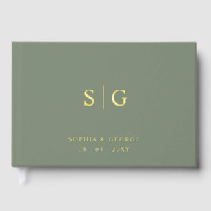 Elegante Moderne Hochzeit und Gold Gästebuch