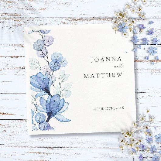 Elegante Moderne Hochzeit von Blauer Flora Serviette