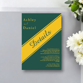 Elegante moderne Hochzeit von Green und Gold Luxur Begleitkarte