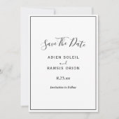 Elegante moderne Hochzeiten retten das Datum Save The Date (Vorderseite)