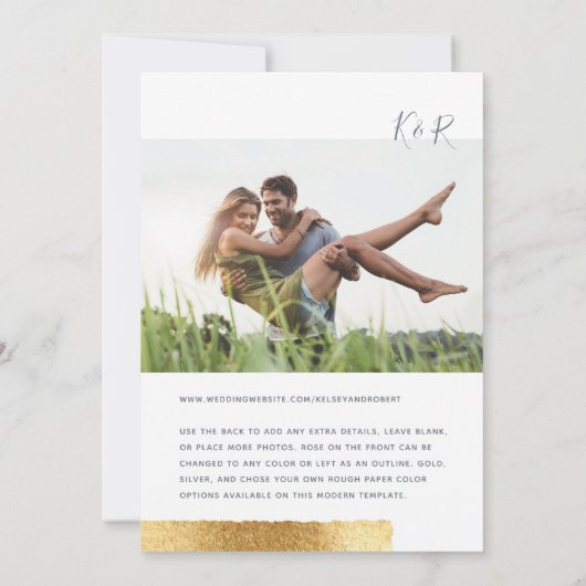 Elegante moderne Hochzeiten speichern das Datum de (Rückseite)