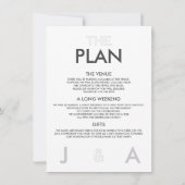 Elegante, moderne Hochzeitsdetails Einladung (Rückseite)