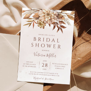 Elegante moderne Hochzeitsdusche im Herbststil Einladung