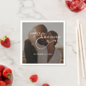 Elegante moderne Hochzeitsfotos Serviette (Beispiel)