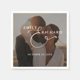 Elegante moderne Hochzeitsfotos Serviette