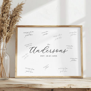 Elegante moderne Hochzeitsgästesignature Poster
