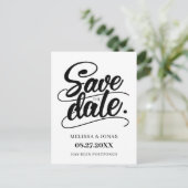 Elegante moderne Hochzeitskalligraphie Postkarte (Stehend Vorderseite)