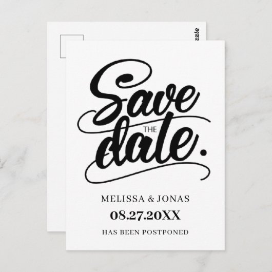 Elegante moderne Hochzeitskalligraphie Postkarte (Vorne/Hinten)