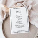 Elegante moderne Hochzeitskarte Begleitkarte<br><div class="desc">Diese elegante, moderne und elegante Kapelle ist perfekt für Ihre moderne, minimalistische Hochzeit. Dieses Design zeichnet sich durch schwarze, einfache Kalligraphie mit einem weißen neutralen Hintergrund aus, um Ihre klassische traditionelle Hochzeit oder minimalistische Boho Hochzeit im Frühling, Sommer, Herbst oder Winter. Gerne stehen wir Ihnen für Fragen zu diesem Design...</div>