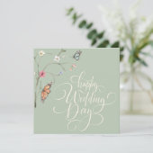 Elegante moderne Hochzeitskarte für Wasserfarben (Stehend Vorderseite)