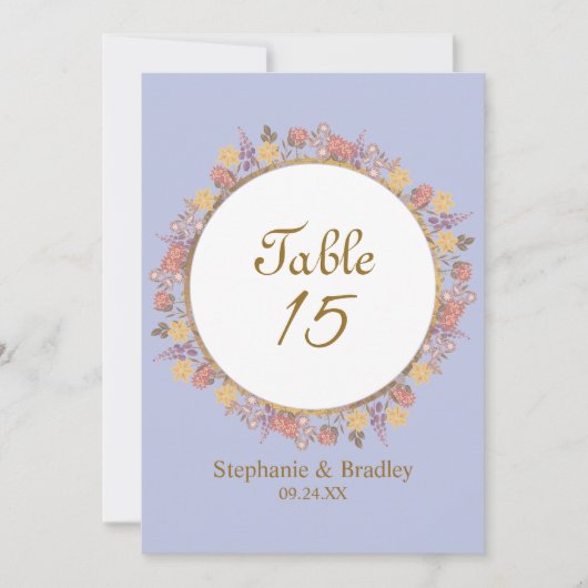 Elegante moderne Hochzeitskarte Tischnummer (Vorderseite)