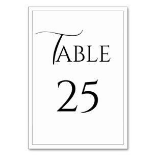 Elegante moderne Hochzeitskarte Tischnummer