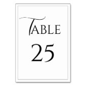 Elegante moderne Hochzeitskarte Tischnummer (Rückseite)