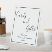 Elegante moderne Hochzeitskarten und Geschenksign Sockelschild (In SItu)