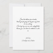 Elegante Moderne Hochzeitskollage Foto Dankeskarte (Rückseite)