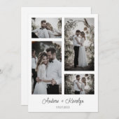 Elegante Moderne Hochzeitskollage Foto Dankeskarte (Vorne/Hinten)