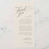 Elegante moderne Hochzeitsplatz-Karten-Dankeschön- Programm (Vorderseite)