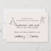 Elegante moderne Hochzeitsszene Silhouette Einladung (Vorderseite)