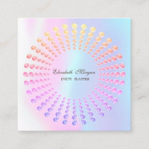 Elegante moderne holografische Diamanten Quadratische Visitenkarte