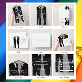 Elegante moderne Homosexuelle Hochzeit All In One Einladung
