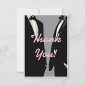 Elegante moderne Homosexuelle Hochzeit Dankeskarte (Vorderseite)