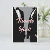 Elegante moderne Homosexuelle Hochzeit Dankeskarte (Stehend Vorderseite)