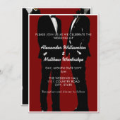 Elegante moderne Homosexuelle Hochzeit Einladung (Vorne/Hinten)