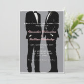 Elegante moderne Homosexuelle Hochzeit Einladung (Stehend Vorderseite)