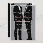 Elegante moderne Homosexuelle Hochzeit Einladung (Vorne/Hinten)