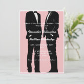 Elegante moderne Homosexuelle Hochzeit Einladung (Stehend Vorderseite)