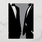 Elegante moderne Homosexuelle Hochzeit Folieneinladung (Rückseite)