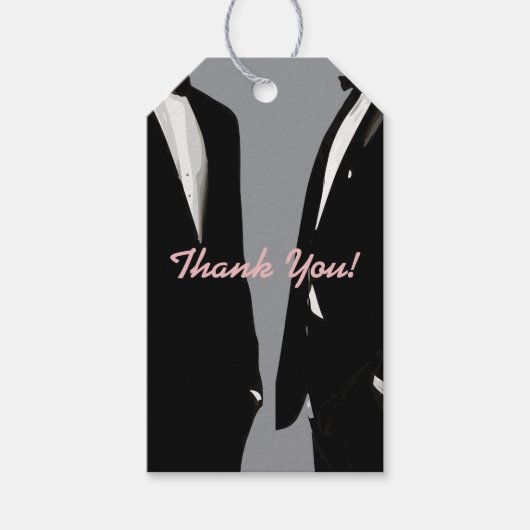 Elegante moderne Homosexuelle Hochzeit Geschenkanhänger (Vorderseite)