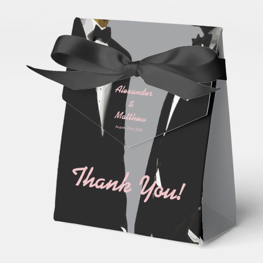 Elegante moderne Homosexuelle Hochzeit Geschenkschachtel (Vorderseite)