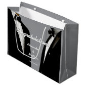 Elegante moderne Homosexuelle Hochzeit Große Geschenktüte (Vorderseite Schrägansicht)