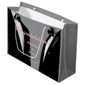 Elegante moderne Homosexuelle Hochzeit Große Geschenktüte (Vorderseite Schrägansicht)