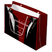 Elegante moderne Homosexuelle Hochzeit Große Geschenktüte (Vorderseite Schrägansicht)