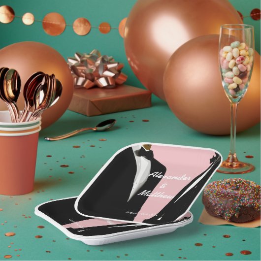 Elegante moderne Homosexuelle Hochzeit Pappteller (Multi)