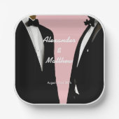 Elegante moderne Homosexuelle Hochzeit Pappteller (Vorderseite)