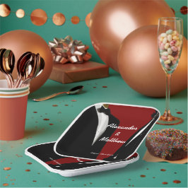 Elegante moderne Homosexuelle Hochzeit Pappteller