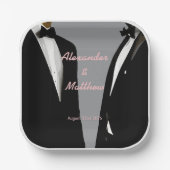 Elegante moderne Homosexuelle Hochzeit Pappteller (Vorderseite)
