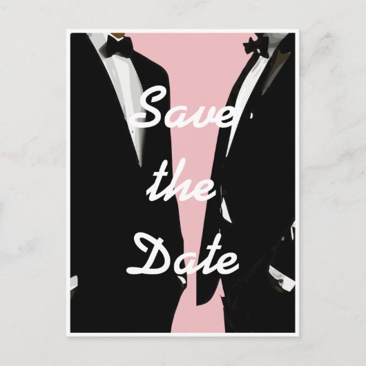 Elegante moderne Homosexuelle Hochzeit Postkarte (Vorderseite)