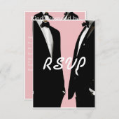 Elegante moderne Homosexuelle Hochzeit RSVP Karte (Vorne/Hinten)