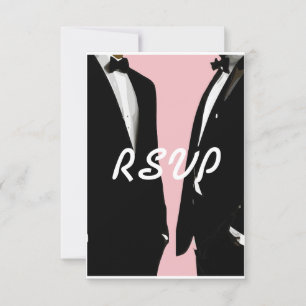 Elegante moderne Homosexuelle Hochzeit RSVP Karte