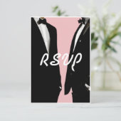 Elegante moderne Homosexuelle Hochzeit RSVP Karte (Stehend Vorderseite)