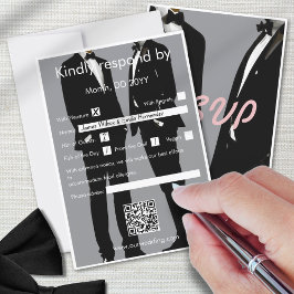 Elegante moderne Homosexuelle Hochzeit RSVP Karte