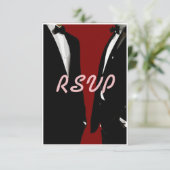 Elegante moderne Homosexuelle Hochzeit RSVP Karte (Stehend Vorderseite)