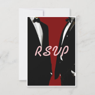 Elegante moderne Homosexuelle Hochzeit RSVP Karte