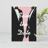 Elegante moderne Homosexuelle Hochzeit Save The Date (Stehend Vorderseite)
