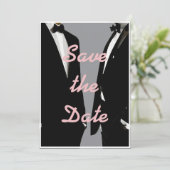 Elegante moderne Homosexuelle Hochzeit Save The Date (Stehend Vorderseite)