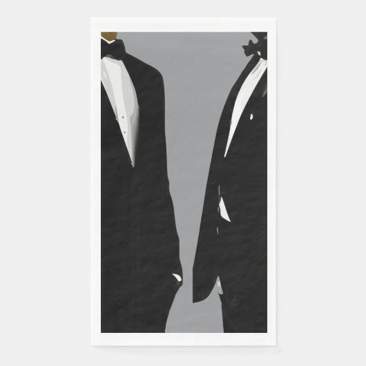 Elegante moderne Homosexuelle Hochzeit Serviette (Vorderseite)